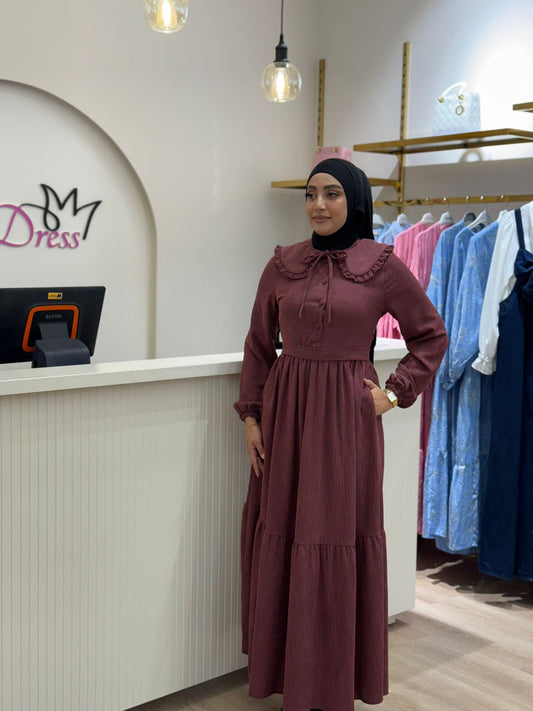 فستان سندريلا زهري فاتح-زهري غامق