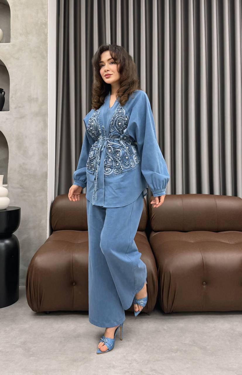 طقم جينز ورد