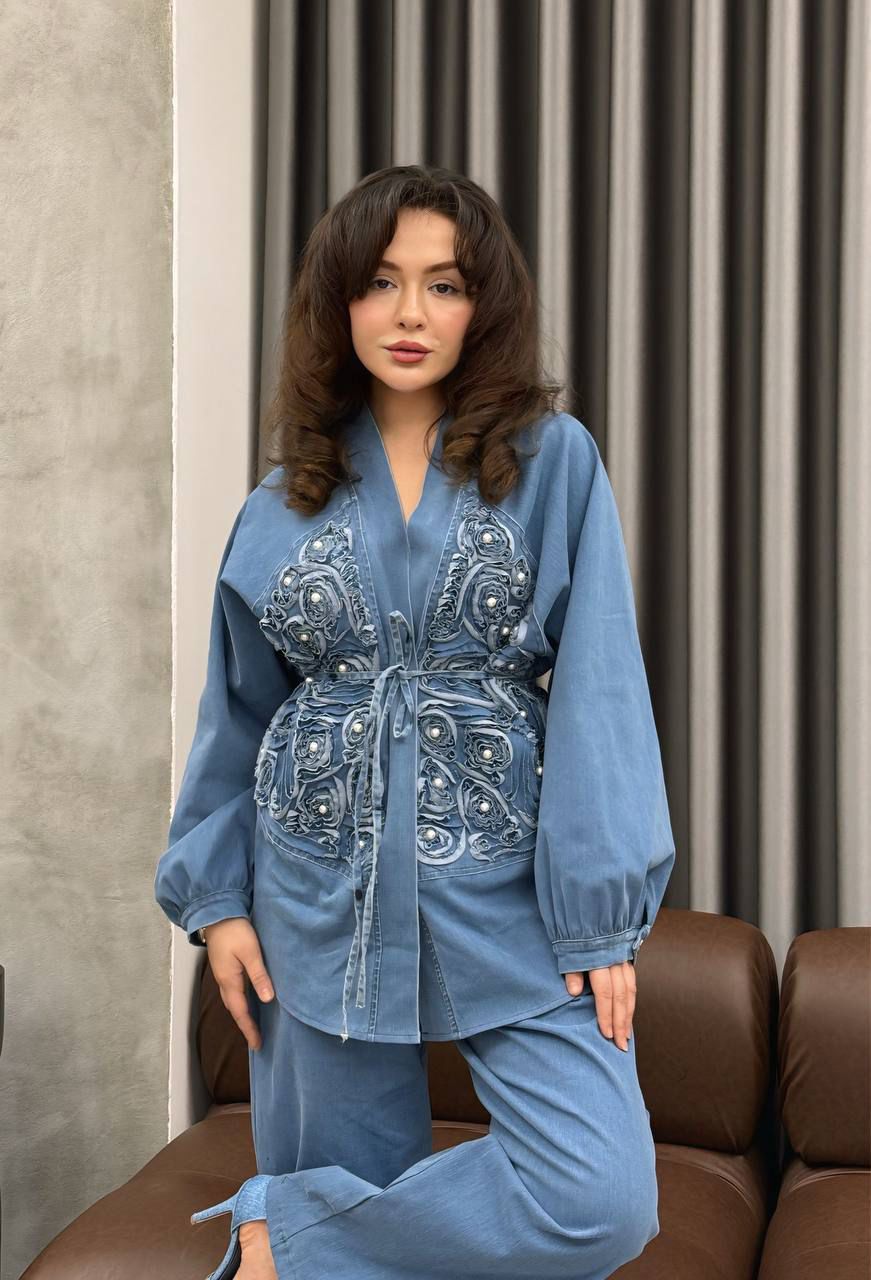 طقم جينز ورد